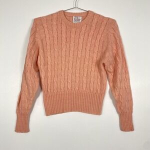 Redwood & Ross By McGeorge Sweater Womens 38 Peach CableKnit Alpaca Scotland